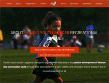 Tablet Screenshot of pacificyouthsoccer.org